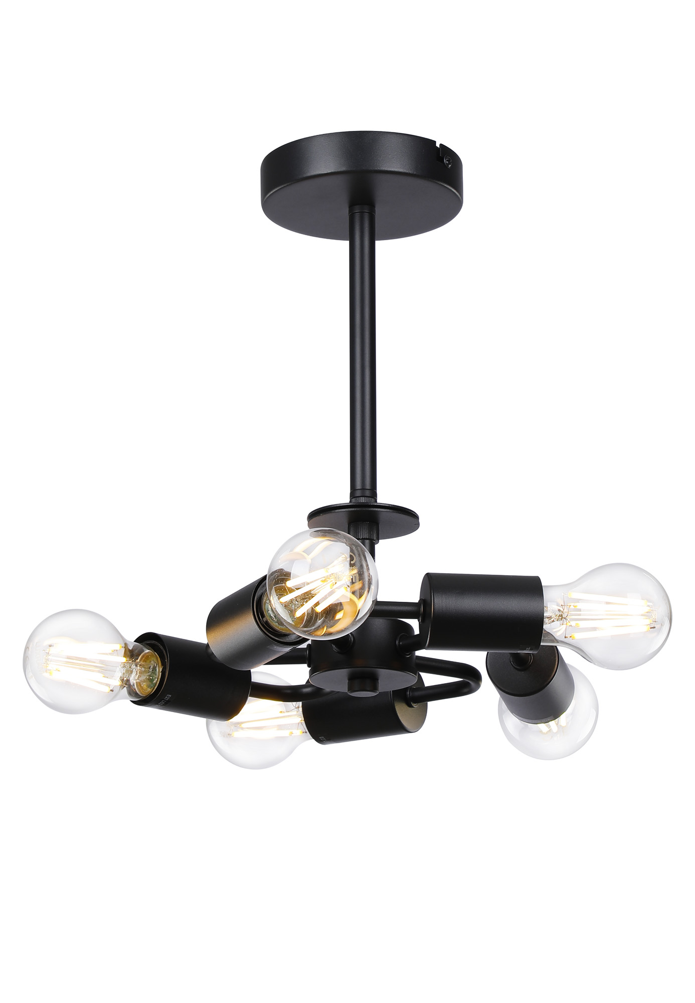 D0777  Baymont Semi Flush 5 Light Satin Black